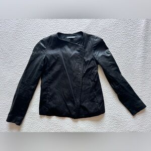 VINCE xs 2 leather sleeve jacket